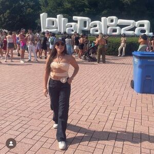 Peach colored rosette cutout bodysuit size small